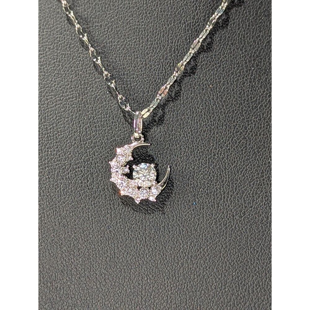 Half Moon Rhinestone Necklace - Picture 1 of 7